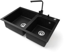 NERO Palazzo - Gránit Mosogató - 2 Medencéjű - 80cm