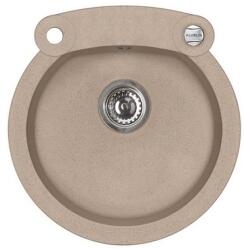 Alveus Roll 10 egymedencés kör alakú gránit mosogató, 510 x 530 mm - G55-Beige (1090968)