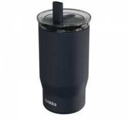 QUOKKA Mist - Stainless steel thermal mug 720 ml with straw (Black)