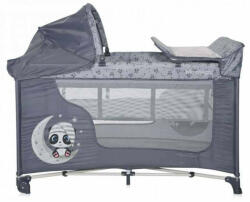 Lorelli Moonlight 2 Plus multifunkciós utazóágy - Cool Grey Pandas - pepita