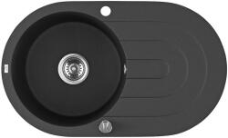 Laveo SBD_781T - LAVEO DAFNE 1Cs egymedencés gránit mosogató 780x470 dugókiemelővel szemcsés fekete (SBD_781T)