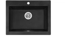 Laveo SBK_710A - LAVEO Komodo 60 gránit mosogató 580X490 szemcsés fekete (SK_710A)