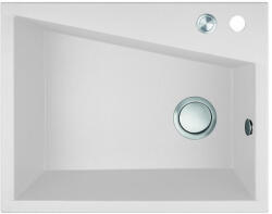 Laveo SBG_610T - LAVEO Grenada 80 csaplyukas gránit mosogató dugókiemelővel 600X480 fehér (SBG_610T)