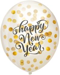PartyPal Konfetti lufi Happy New Year Szilveszter 30cm 1db