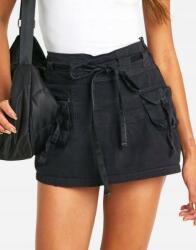 Boohoo Fekete Klasszikus Mini Cargo Szoknya Megkötős Derék Zsebekkel Boohoo 42