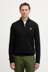 U. S. Polo Assn U. S. Polo Assn. férfi pamut pulóver 1/4 ZIP NECK - fekete L