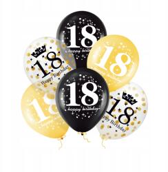 PartyPal 18. Születésnapi konfetti lufi szett 30cm szülinapi 6db-os szett
