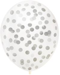 PartyPal Lufik Átlátszó Konfetti Ezüst születésnapra 30cm 1db