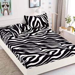 Jojo Home Husa de pat cu elastic alb negru cu dungi 180x200cm D032 (D032)