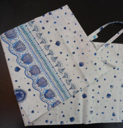 Billerbeck Elegante hengerpárna huzat, 40x15 cm, Kék kagylós (16)