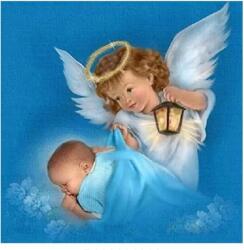 NORIMPEX - Puzzle Tablou Diamant: Înger cu copil 30x40cm - 1 - 39 piese