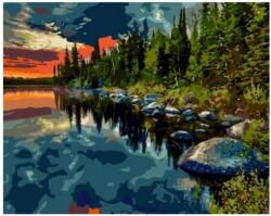 NORIMPEX - Puzzle Tablou Diamant: Pădurea de lângă lac 30x40cm - 1 - 39 piese
