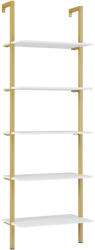 PAKOWORLD Raft de perete Harris, cu schelet metalic auriu, alb, 60x22x200 cm (197-000305) Raft