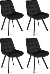 FDY Set 4 Scaune Bucatarie/Dining Sunny Catifea Negru