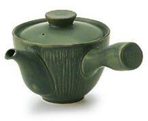  Miyama Crease Kyusu zelená konvička na čaj 400ml - japonská keramika
