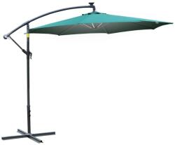 Art Umbrela gradina/terasa cu panou solar, iluminare LED, articulatie tip banana, manivela, verde, 295 cm (AR131527)