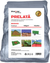 Breckner Germany Prelata impermeabila cu ochiuri de prindere gri 10x25 m, 160 g/mp, Breckner (BK89409)