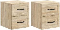 vidaXL Dulap de noapte suspendat 2 pcs Stejar Sonoma 34, 5 x 33 x 40 cm GartenMobel Dekor (899320)
