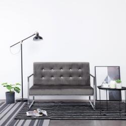 vidaXL Canapea cu 2 locuri si cotiere, gri închis, crom si catifea GartenMobel Dekor (282273) Canapea