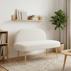 vidaXL Banca tapitata cu spatar Crem 110 x 60 x 76 cm Bouclé GartenMobel Dekor (42040771)