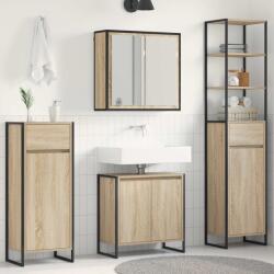 vidaXL Set de mobilier pentru baie cu raft Stejar Sonoma Lemn compozit GartenMobel Dekor (3403053)