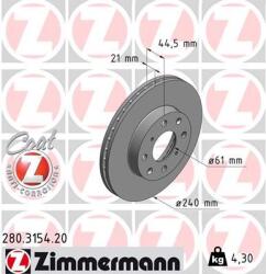 ZIMMERMANN Disc frana ZIMMERMANN COAT Z 280.3154. 20 (280.3154.20)