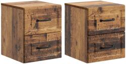 vidaXL Dulap de noapte suspendat 2 pcs Lemn vechi 34, 5 x 33 x 40 cm GartenMobel Dekor (899332)