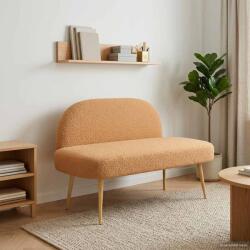 vidaXL Banca tapitata cu spatar Bej 110 x 60 x 76 cm Bouclé GartenMobel Dekor (42040775)