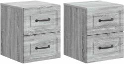 vidaXL Dulap de noapte suspendat 2 pcs Sonoma gri 34, 5 x 33 x 40 cm GartenMobel Dekor (899328)