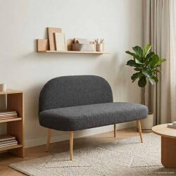 vidaXL Banca tapitata cu spatar Gri închis 110 x 60 x 76 cm Bouclé GartenMobel Dekor (42040773)