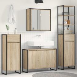 vidaXL Set de mobilier pentru baie cu raft Stejar Sonoma Lemn compozit GartenMobel Dekor (3403047)