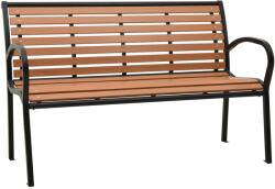 vidaXL Banca de gradina, negru si maro, 116 cm, otel si WPC GartenMobel Dekor (319579)