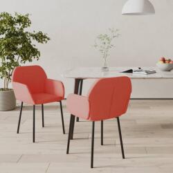 vidaXL Scaune de bucatarie, 2 buc. , roz, catifea GartenMobel Dekor (344705)