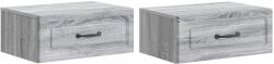 vidaXL Dulap de noapte suspendat 2 pcs Sonoma gri 49 x 34, 5 x 20 cm GartenMobel Dekor (899308)