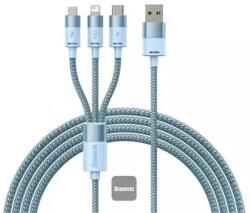 Baseus Cablu de date Baseus StarSpeed 3-in-1, Fast Charging, USB-C, Lightning, Micro USB, 3.5A, 1.2 metri (Albastru deschis)