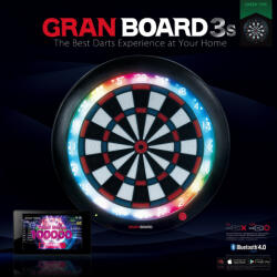 Granboard3s dartsgép elektromos online, Granboard3s Green, verseny méretű szektorokkal