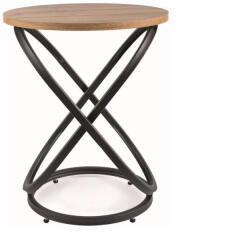 Signal Eos Modern Kerek Dohányzóasztal Artisan Tölgy Fekete Fém Vázzal (EOSEDAC)