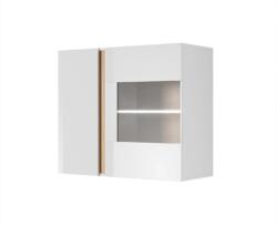Tempo CITY fehér és barna mdf fali vitrin
