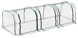 AOSOM Alagút fóliasátor növénynevelő fóliasátor 3 ajtóval 350x100x80 cm PVC és acél kerettel