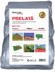 Breckner Germany Prelata impermeabila gri 15x30 m cu ochiuri, 160 g/mp Breckner (BK77351)