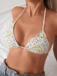 Shein Fehér Bikini Felső Háromszög Alakú Melltartó Megkötővel Virág Mintával Shein S