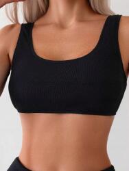 Shein Fekete Bordázott Bikini Felső Széles Vállpántokkal Shein L