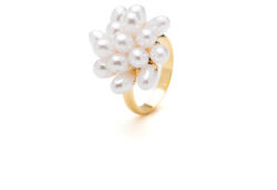 ElectraStore Inel Reglabil Auriu Flower Of Pearls (C4837)