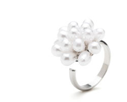ElectraStore Inel Reglabil Argintiu Flower Of Pearls (C4836)