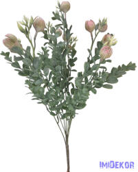  Műzöld bimbós csokor 53 cm - Rózsaszín