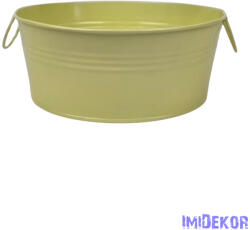  Fémfüles kerek bádog tál 20 cm - Sárga