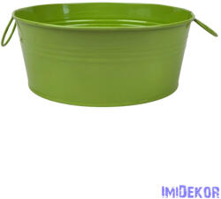  Fémfüles kerek bádog tál 20 cm - Zöld