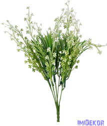  Műzöld bozontos csokor 35 cm - Fehér