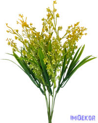  Műzöld bozontos csokor 35 cm - Sárga