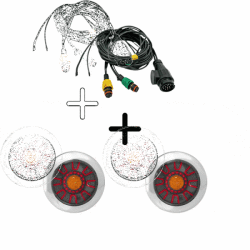 Fristom Pachet iluminare remorca FT-313 LED CHROME BAJONET , triple + cablaj 5m, 13Pini (FT-313 LED + VI-050-035)